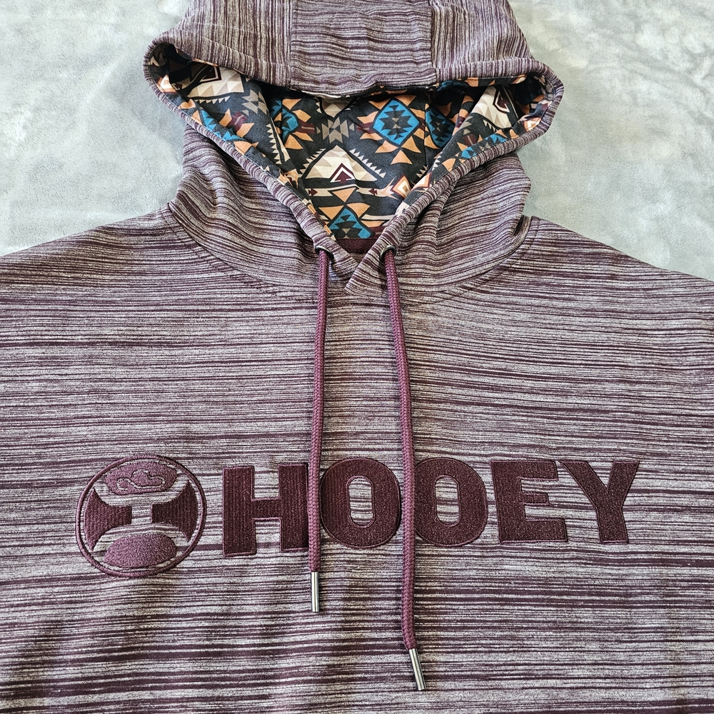 NWT• Hooey Lock-Up Burgundy Hoody Size M - Picture 3 of 10
